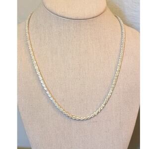 4mm Margherita Sparkly Spiral 925 Italy Sterling Silver Chain 20" Necklace